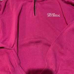 Mens LARGE Oscar Jacobson 1/4 zip golf sweater like new dry cleaned only